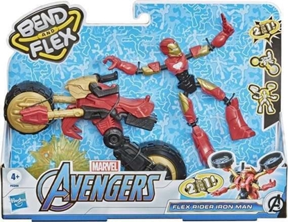 Изображение Figurka Hasbro Avengers Bend and Flex - Iron Man i motocykl 2w1 (F0244)