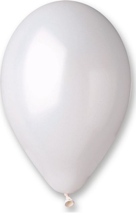 Attēls no Gemar Balony metaliczne Perłowo-Białe, GM90, 25 cm, 100 szt.