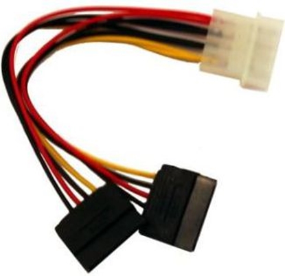 Изображение Gembird Molex - SATA x2, 0.15m, Wielokolorowy (CCSATAPSY)