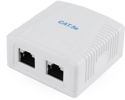 Изображение Gembird Gniazdo natynkowe ekranowane 2xRJ45, kat. 5e, kompletne biae (NCAC-2F5E-01)