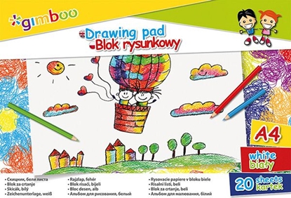 Picture of Gimboo Blok rysunkowy A4 20k biały