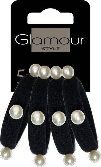 Изображение Glamour Glamour gumki Do Wosów Czarne Z Perekami 4szt