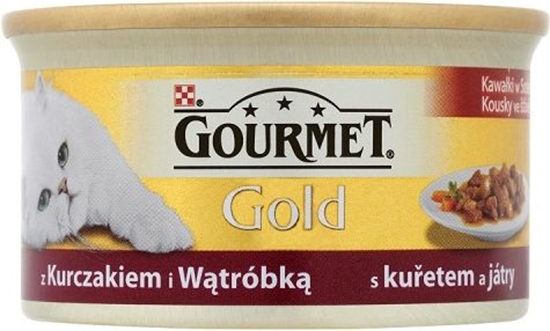 Picture of Gourmet Gold Kawałki w sosie z kurczakiem i wątróbką 85g