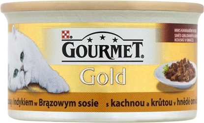 Picture of Gourmet Gold z kaczk i indykiem w brzowym sosie 85g
