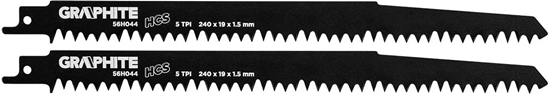 Picture of Graphite Brzeszczoty bagnetowe (Brzeszczot do piy szablastej, HCS, 240 x 19 x 1.5 mm, 5TPI, kpl. 2 szt.)