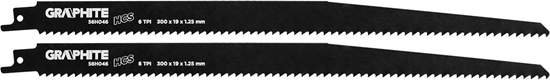 Picture of Graphite Brzeszczoty bagnetowe (Brzeszczot do piy szablastej, HCS, 300 x 19 x 1.25 mm, 6TPI, kpl. 2 szt.)