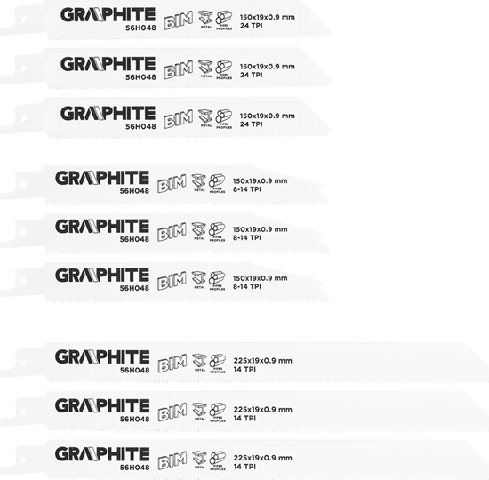 Picture of Graphite Brzeszczoty bagnetowe (Brzeszczoty do piy szablastej, BIM, zestaw 3 szt.)