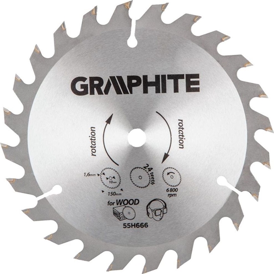 Picture of Graphite Tarcza do pilarki (Circular saw blades with HM tips 150x10mm, 1.6 mm , 24 teeth, Energy+)