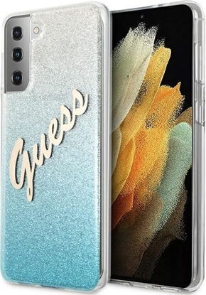 Attēls no Guess Etui Guess GUHCS21MPCUGLSBL Samsung Galaxy S21+ Plus niebieski/blue hardcase Glitter Gradient Script