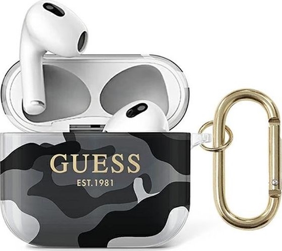 Picture of Guess Etui ochronne GUA3UCAMG Camo Collection do AirPods 3 czarno-biae