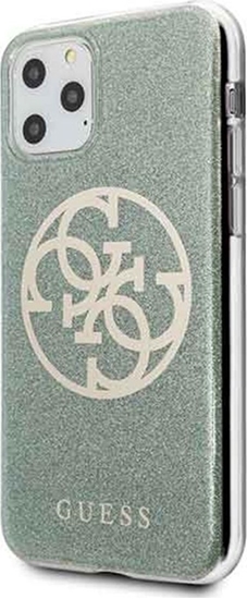 Picture of Guess Guess GUHCN58PCUGLKA iPhone 11 Pro khaki hard case 4G Circle Glitter