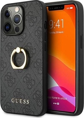 Изображение Guess Guess GUHCP13L4GMRGR iPhone 13 Pro / 13 6,1" szary/grey hardcase 4G with ring stand