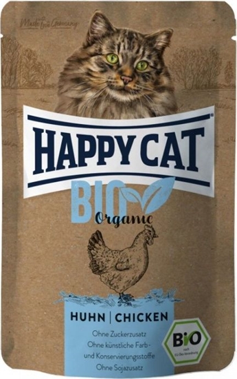 Picture of Happy Cat Bio Organic, mokra karma dla kotów dorosych, kurczak, 85g, saszetka
