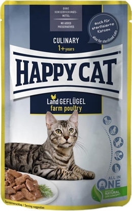 Изображение Happy Cat Culinary Meat in Sauce Farm Poultry, mokra karma, dla kotów dorosłych, drób, 85 g, saszetka
