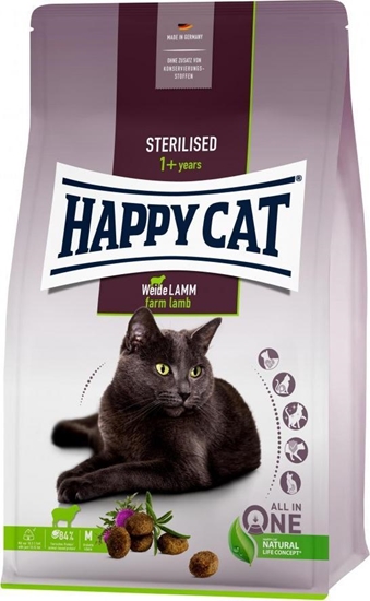 Изображение Happy Cat Sterilised Farm Lamb, sucha karma, dla kotów po sterylizacji, jagnicina, 300 g, worek