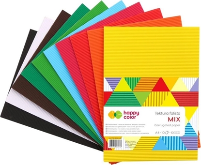 Picture of Happy Color Tektura falista A4 mix kolorów 10 arkuszy