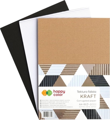 Picture of Happy Color Tektura falista A4/10K mix Kraft HAPPY COLOR