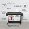 Изображение DesignJet T650 Printer/Plotter - 24" Roll/A4,A3,A2,A1 Color Ink, Print, Auto Sheet Feeder, Auto Horizontal Cutter, LAN, WiFi, 26 sec/A1 page, 81 A1 prints/hour, with Stand