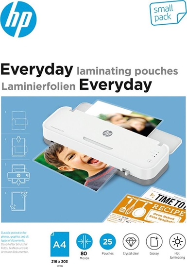 Picture of HP Folie laminacyjne HP EVERYDAY, A4, 80 mic, 25 szt., przezroczyste/poysk
