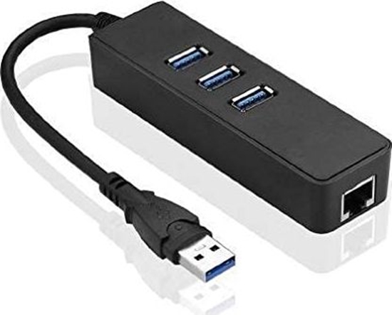 Picture of HUB USB MicroConnect 1x RJ-45  + 3x USB-A 3.0 (MC-USB3.0HUBWETH)