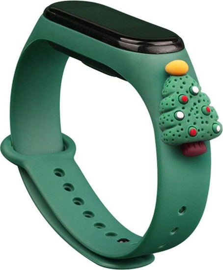 Picture of Hurtel Opaska witeczna do Xiaomi Mi Band 3/4 ciemnozielony (choinka 2)