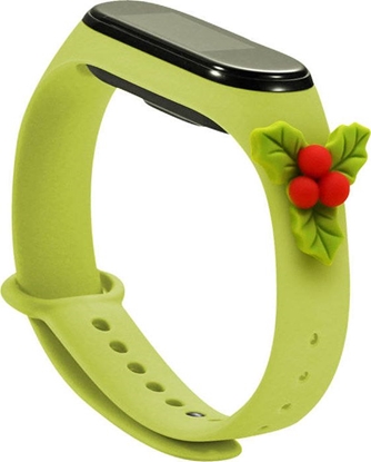 Изображение Hurtel Strap Xmas opaska do Xiaomi Mi Band 4 / Mi Band 3 silikonowy pasek bransoletka zielony (mistletoe)