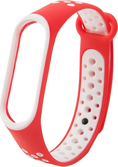 Изображение Hurtel Zamienna silikonowa opaska pasek do Xiaomi Mi Band 4 / Mi Band 3 Dots czerwono-biay