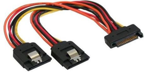 Picture of InLine SATA 15-pin - SATA 15-pin x2, 0.15m, Wielokolorowy (29683A)