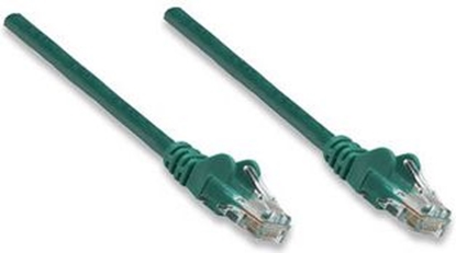 Attēls no Intellinet Network Patch Cable, Cat5e, 10m, Green, CCA, U/UTP, PVC, RJ45, Gold Plated Contacts, Snagless, Booted, Lifetime Warranty, Polybag