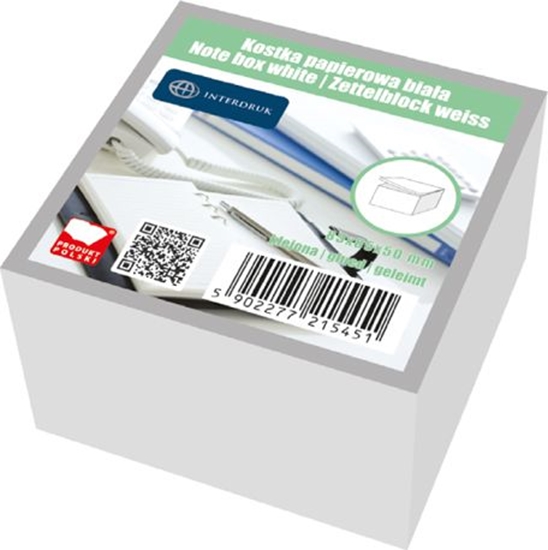 Picture of Interdruk Kostka papierowa biaa 85x85x50 mm klejona