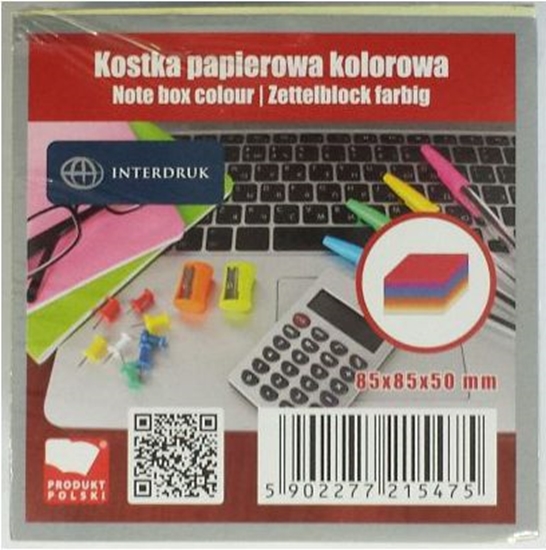 Picture of Interdruk Kostka papierowa kolorowa 85x85x50 mm (162631)