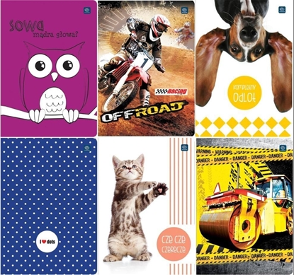 Attēls no Interdruk Zeszyt A5/32K kolorowa kratka UV MIX (10szt)