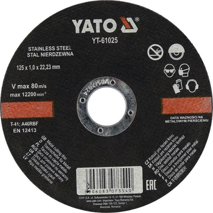 Picture of Yato YATO TARCZA DO METALU INOX 125x1,0x22mm 61025 YT-61025