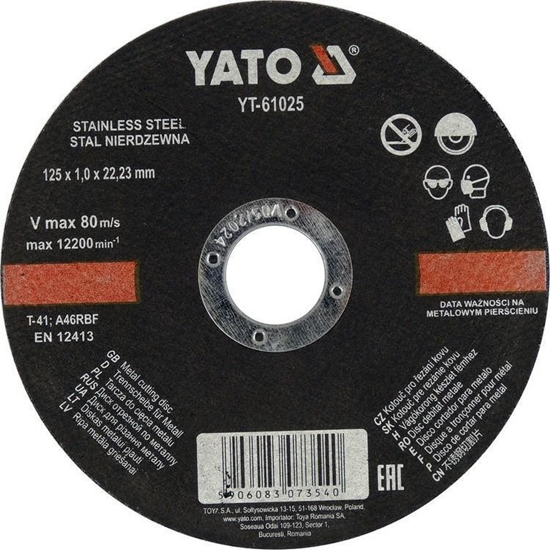 Picture of Yato YATO TARCZA DO METALU INOX 125x1,0x22mm 61025 YT-61025