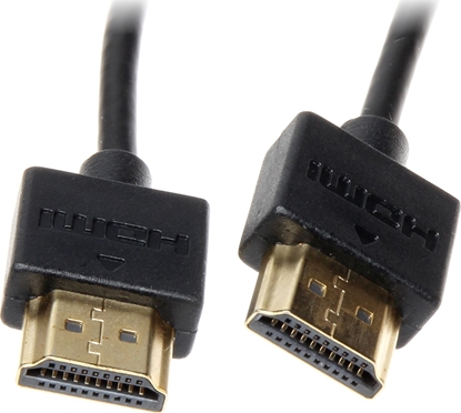 Attēls no Kabel HDMI - HDMI 0.5m czarny (HDMI-0.5/SLIM)