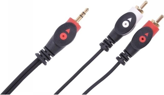 Изображение Kabel Libox Jack 3.5mm - RCA (Cinch) x2 5m czarny (LB0024)