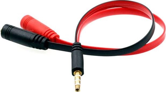 Picture of Kabel Mozos Jack 3.5mm - Jack 3.5mm x2 0.2m czerwony (ASM-1)