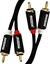 Picture of Kabel Mozos RCA (Cinch) x2 - RCA (Cinch) x2 1m czarny (MCABLE-2R2R)