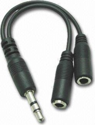 Picture of Kabel PremiumCord Jack 3.5mm - Jack 3.5mm x2 0.1m czarny (kjr-02a)