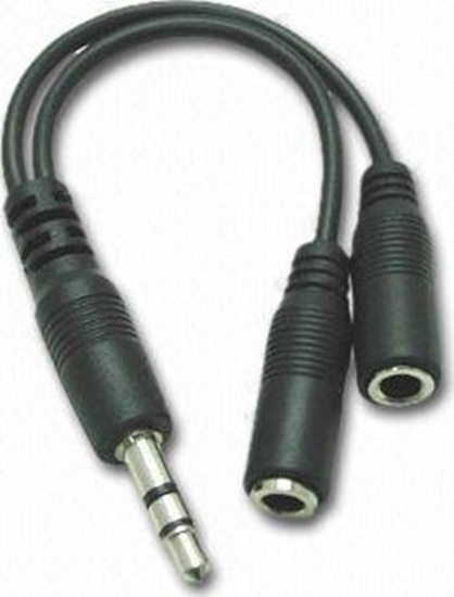Изображение Kabel PremiumCord Jack 3.5mm - Jack 3.5mm x2 0.1m czarny (kjr-02a)