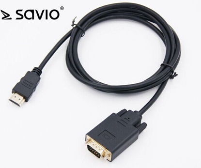 Attēls no Kabel Savio HDMI - D-Sub (VGA) 1.8m czarny (SAVKABELCL-103)