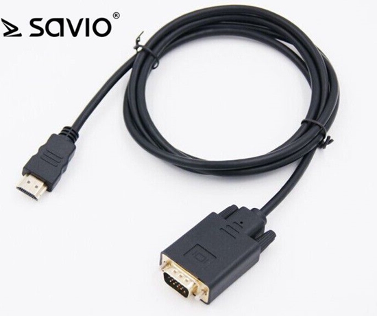 Изображение Kabel Savio HDMI - D-Sub (VGA) 1.8m czarny (SAVKABELCL-103)