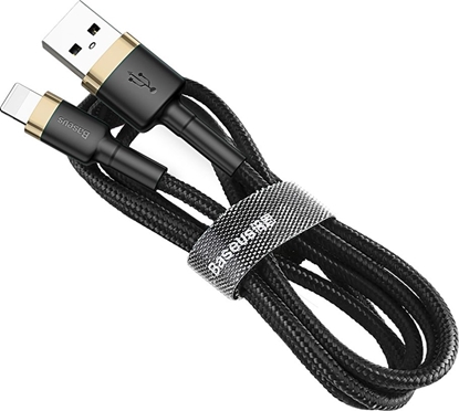 Picture of Kabel USB Baseus USB-A - Lightning 1 m Czarno-złoty (CALKLF-BV1)