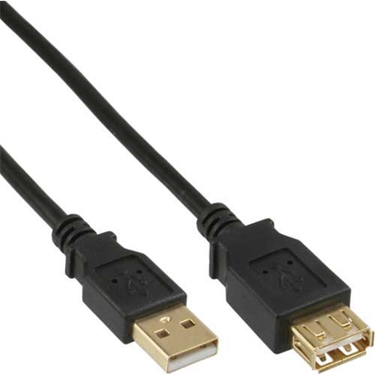 Attēls no Kabel USB InLine USB-A - USB-A 1 m Czarny (34610S)