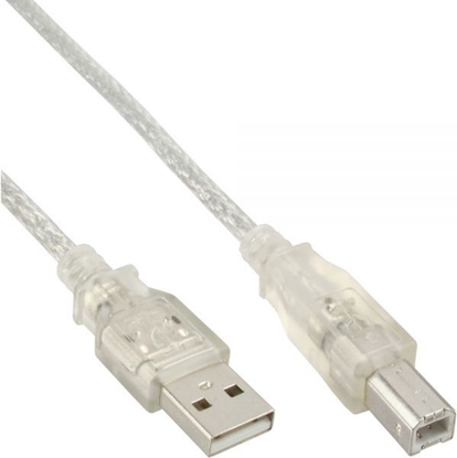 Attēls no Kabel USB InLine USB-A - USB-B 0.5 m Przezroczysty (34505T)