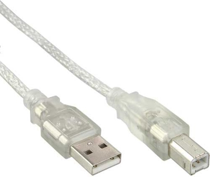 Attēls no Kabel USB InLine USB-A - USB-B 1 m Przezroczysty (34510)