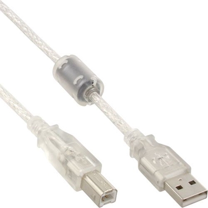 Attēls no Kabel USB InLine USB-A - USB-B 2 m Przezroczysty (34518)
