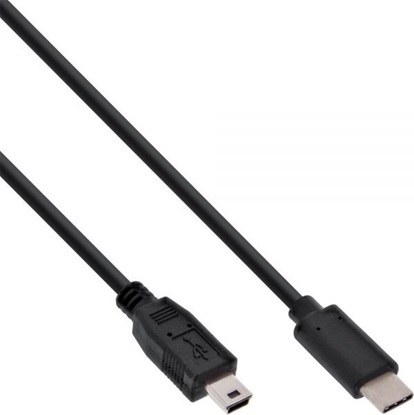 Attēls no Kabel USB InLine USB-C - miniUSB 0.5 m Czarny (35756)
