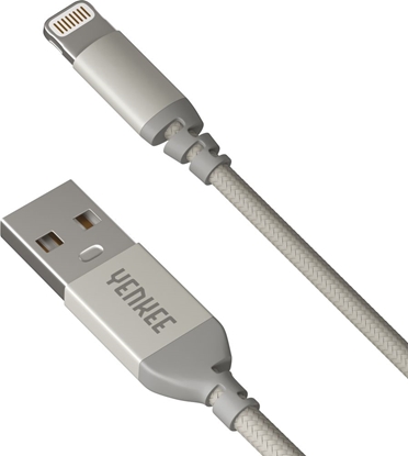 Attēls no Kabel USB Yenkee USB-A - Lightning 1 m Srebrny (30015969)