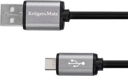 Изображение Kabel USB Kruger&Matz USB-A - microUSB 1 m Czarny (KM1235)